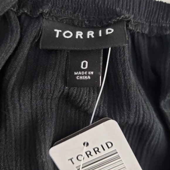 Torrid NWT Mini Gauze Cold Shoulder Trapeze Dress Black  Size L (0) - Picture 10 of 16